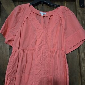V-Neck Blouse in Coral